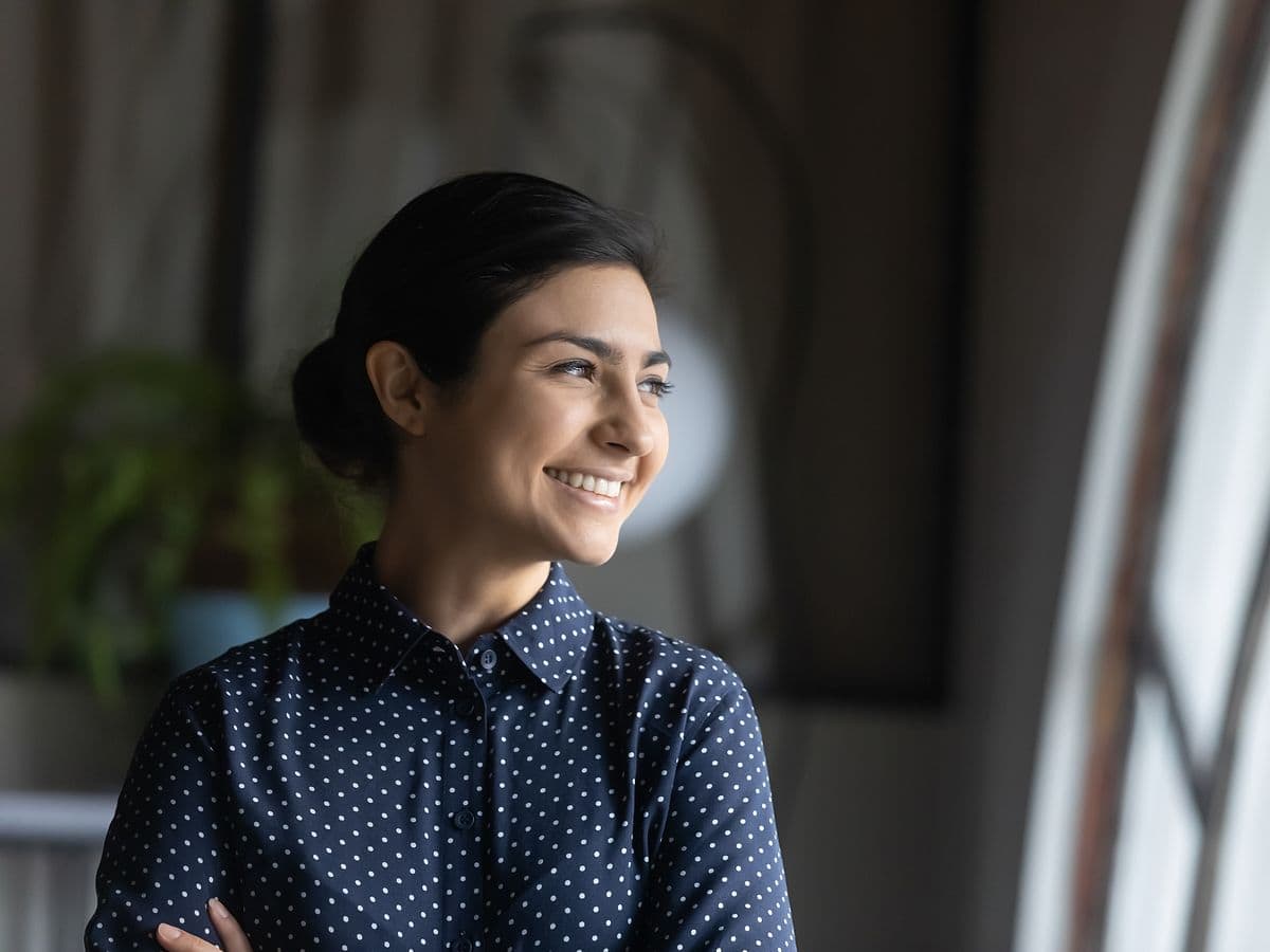 woman smiling